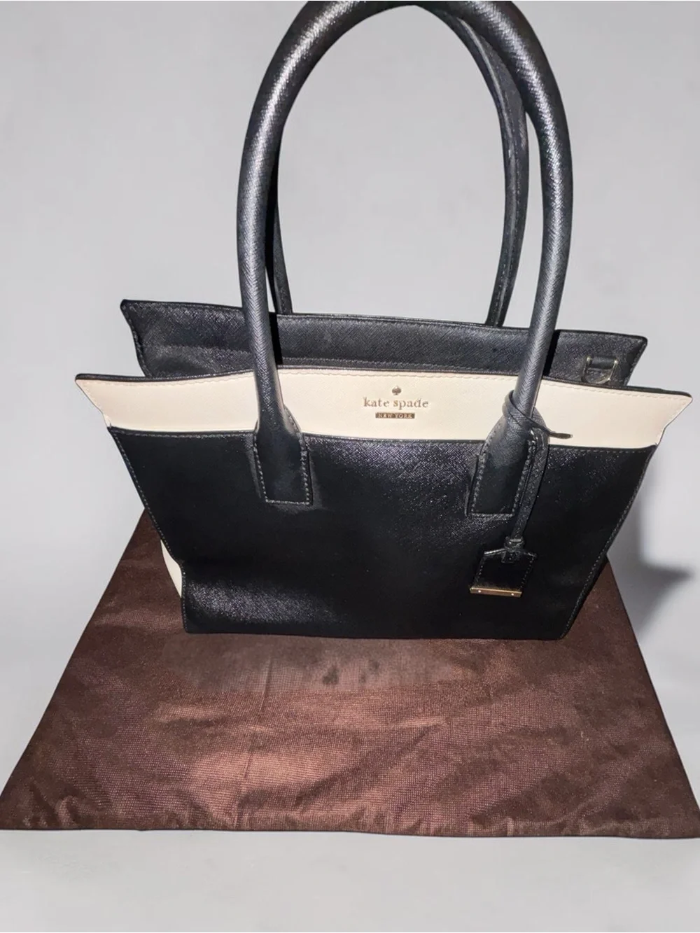 kate spade Black and Cream Leather Satchel